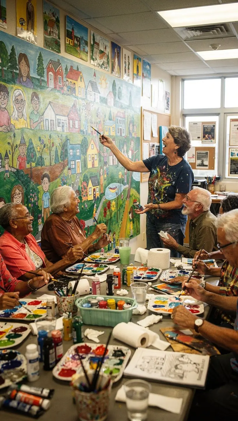 Imagem de idosos discutindo a mentalidade de crescimento.