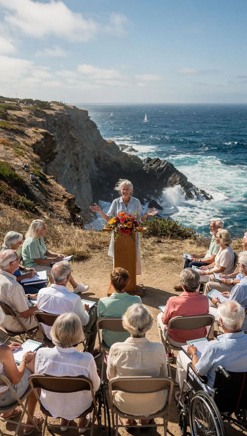 Ambiente acolhedor para o envelhecimento ativo e apoio.